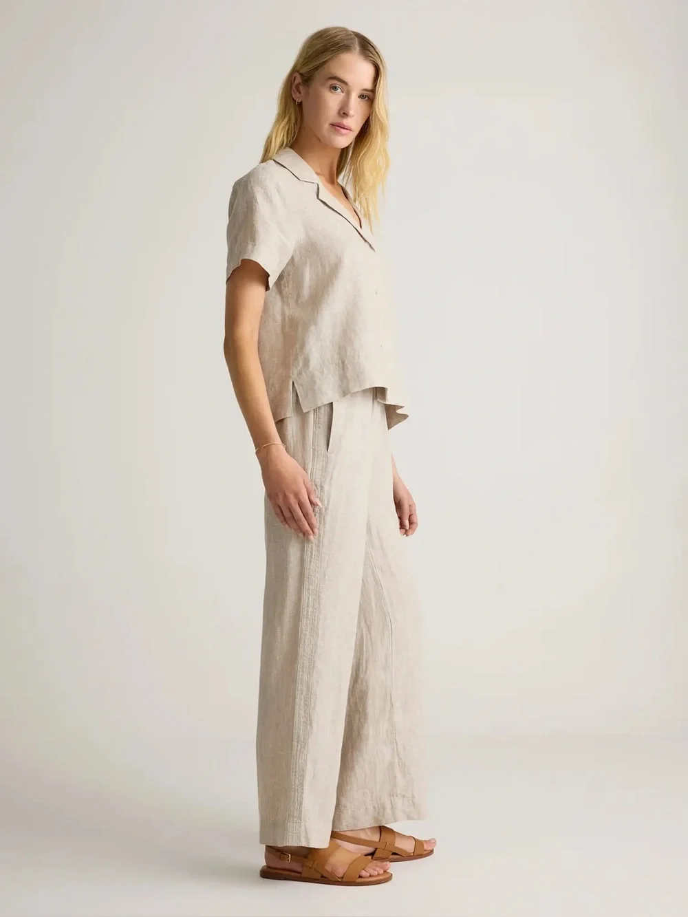 Quince 100% European Linen Wide Leg Pants Size XL